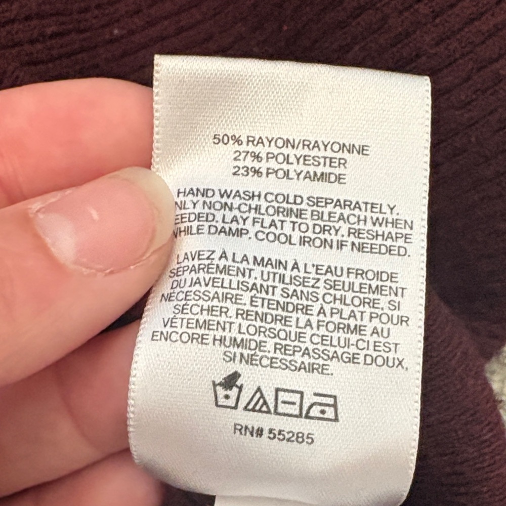 Express Deep Burgundy Crew Neck Sweater - Picture 3 of 3